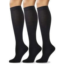 Damen-Kniestrümpfe aus gekämmter Baumwolle, nahtlos, Zehenbereich, 3er-Pack
