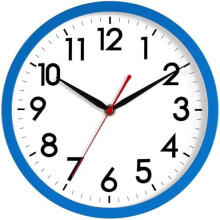 Horloge murale analogique silencieuse bleue de 30 cm (12 pouces)