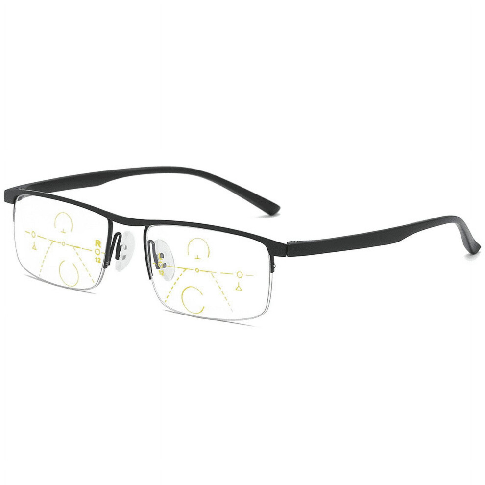 Blue/Light Anti- Smart Zoom Progressive Reading Glasses For Presbyopia, Rectangular, Lightweight, +1.00Â+4.00, Compatible With All Users