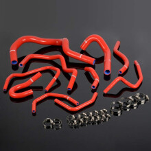 Silicone Radiator Coolant Hose Kit Red with Clamps Fit for Honda CRV MK1 1998-2001