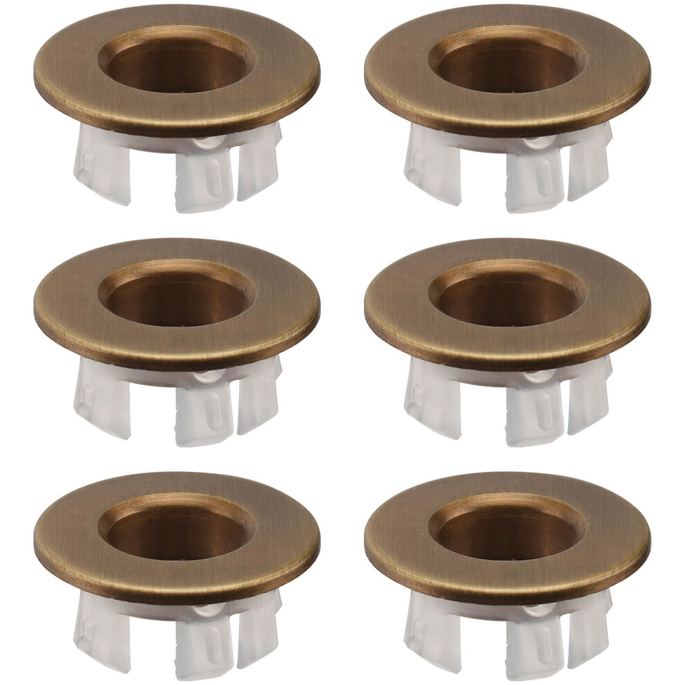 6 Pcs Overflow Hole Cover Bronze Drain Assembly For Bathroom Sink Washbasin Toilet Bowl 9085618811591