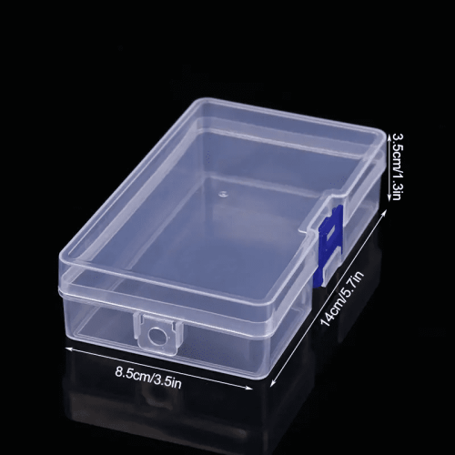 5pcs Transparent Lockable Empty Box, Rectangular Plastic Storage Box, PP Packaging Parts Box, Stationery Storage Box With Lid 2