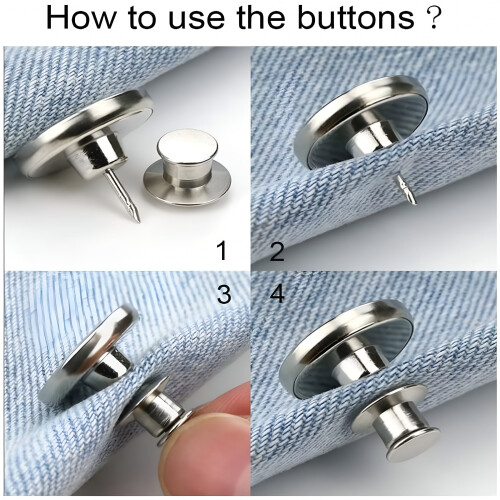 Removable Adjustable Metal Button Set For Quick Jeans Adjustments 2