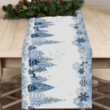Kersttafelloper van katoen en linnen, 13 x 120 inch