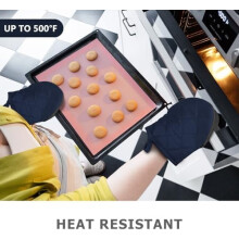 Gants de cuisine courts en silicone résistants à la chaleur jusqu'à 260 C (500 F).