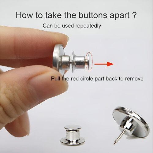Removable Adjustable Metal Button Set For Quick Jeans Adjustments 1