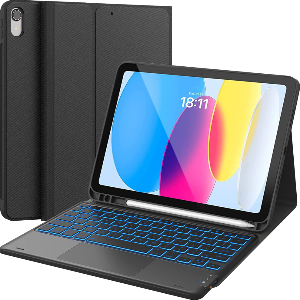 Backlit Protective Case With Keyboard Compatible With Ipad 10Th Generation 10.9 Inch 9181073100147