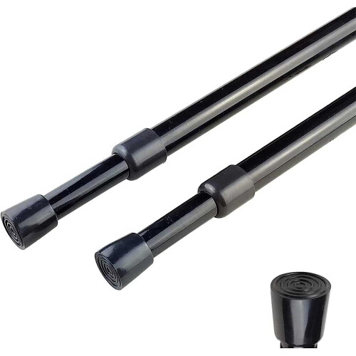 Conjunto de 2 varões de cortina com mola, ajustáveis e expansíveis de 40 a 71 cm (15,7 a 28 polegadas), ideais para cozinha, banheiro, janela e