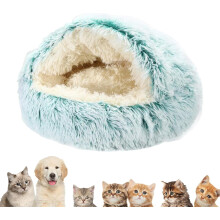 Lapcatz Nest Bed, Cozy House Cozy Nook Plush, Cocoon hundbäddar med överdrag, grotta för små husdjur, tupplur, sovplats för katt och hund