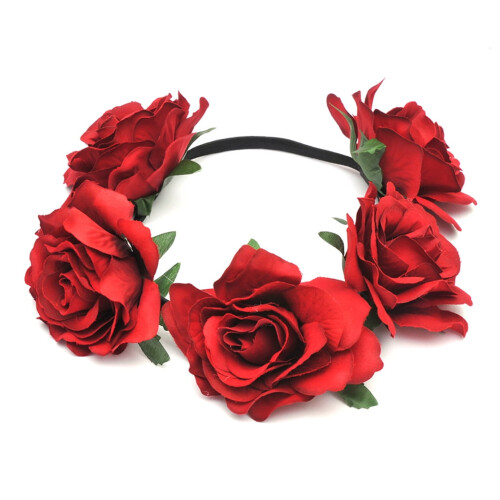 Tiara de rosas vermelhas para casamentos e ocasiões festivas. 2