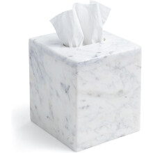 Marmeren tissueboxhouder, geschikt voor Kleenex, decoratieve kubushouder, grote vierkante dispenser voor thuis en badkamer.