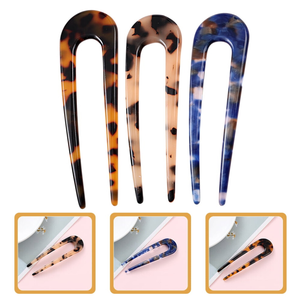 Unisex 3Pcs Updo Hair Forks Bun Hair Sticks Women Hair Clips Simplicity Hairstyle Accessories