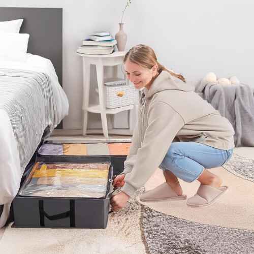 Non-Woven Clothes Storage Bag for Quilts & Bedding – Space-Saving Under-Bed Solution, Compatible with Standard Beds 2