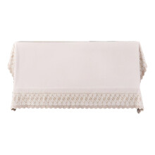Nordic Style Piano Cover Set – Dustproof & Protective, Includes Bench, Upright & Key Covers, Beige Cotton Linen, Elegant Lace & Pleats