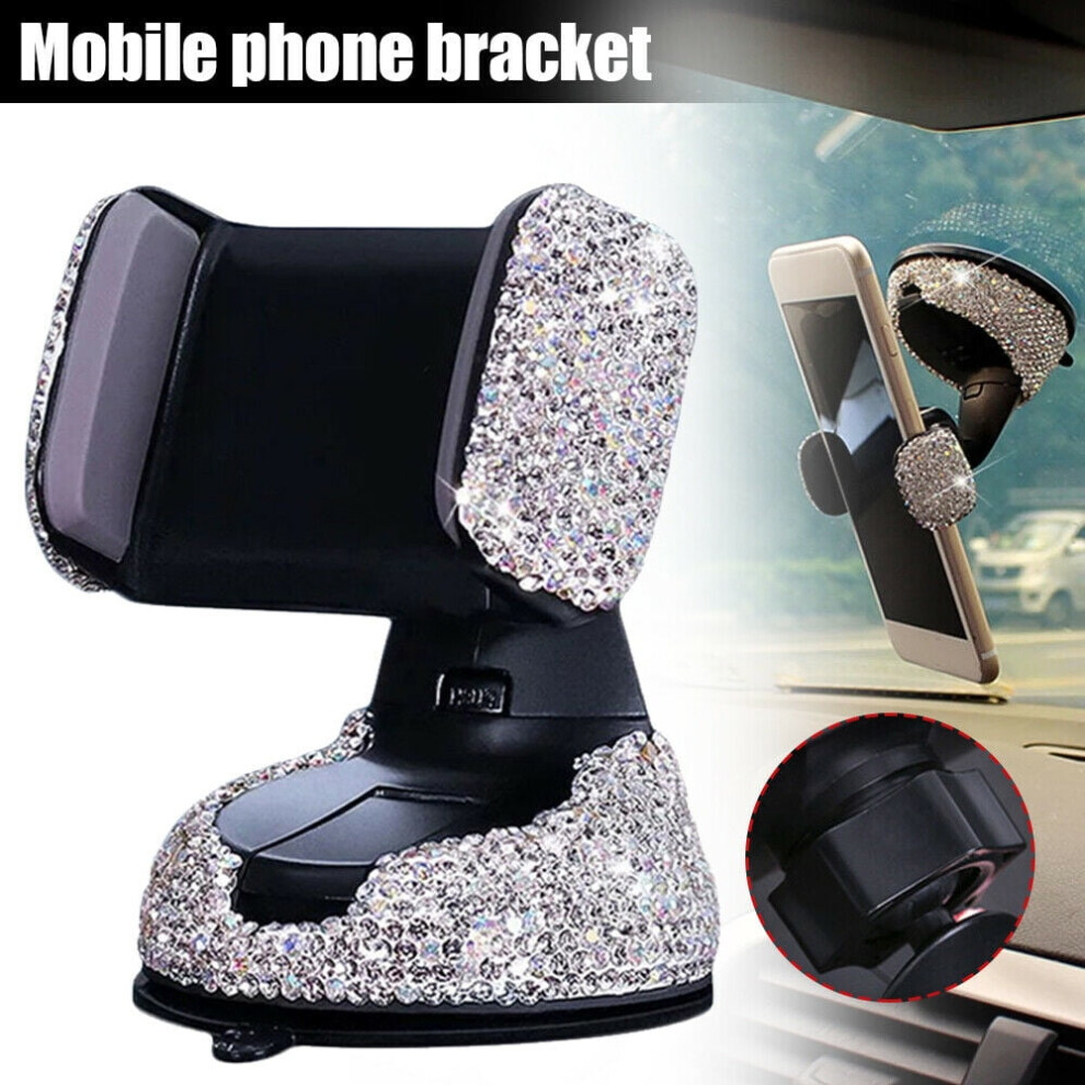 Bling Car Phone Holder,Rhinestone Bling Car Phone Mount,With One Air Vent Base,Universal Cell Phone Holder For Dashboard,Windshield And Air Vent 9418476529795