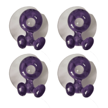 Lot de 4 ventouses pour rasoir mural de douche, gain de place, fixation par ventouse puissante, violet