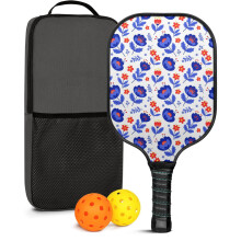 Blomsterbaserede pickleball-padler i glasfiber med 2 bolde og