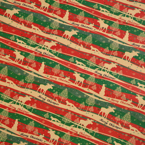 Julklappspapper i kraftpapper - 3 rullar 1