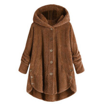 Cappotti invernali taglie forti da donna, top invernali caldi con bottoni e cappuccio, cardigan ampio in lana, cappotto invernale da donna, giacca,