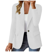 Bwdbhd Casual Blazer for Women Single Button Blazer Oversized Blazers for Women White,3XL