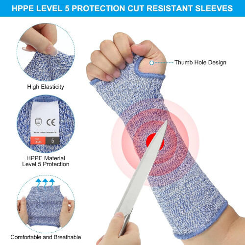 Μανίκια βραχιόνων ανθεκτικά σε κοψίματα Level5Protection1ζεύγος 2