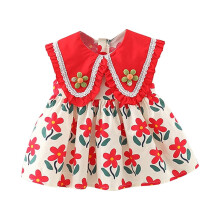 Babyjurkje voor meisjes, zomerjurk met regenboogprint en poppenhals, mouwloos jurkje voor peutermeisjes in de aanbieding