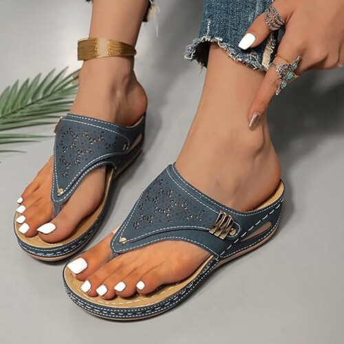 Γυναικεία σαγιονάρες, σανδάλια, slip-on, παραλία, casual, boho, με στήριξη καμάρας, τακούνι 2