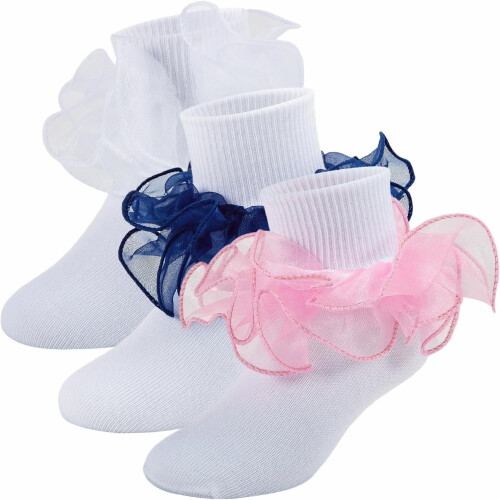 Mädchen Rüschensocken für Kleinkinder, 3 Paar