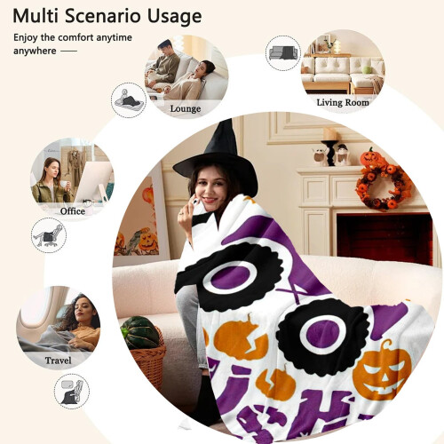 Halloween Thanksgiving Throw Blanket Soft Cozy Decorative 1 1