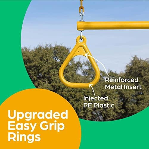 Trapetsstång för gungor med ringar och kedjor 1