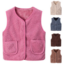 Kids Sherpa Fleece Vest with Pockets Sleeveless Warm Coat for 12 Months-12 Years Boys Girls Fall Winter Casual Layered Wear Outerwear