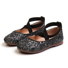 YOUSNH Kids Baby Peuter Meisjes Pailletten Bling Prinsessenschoenen Dansschoenen Kinderschoenen Zwart3