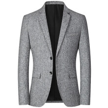 Men's Small Suit Korean Top Handsome Casual Single Suit Middle-aged Men's Spring and Autumn Men's Jacket-grey-XXL