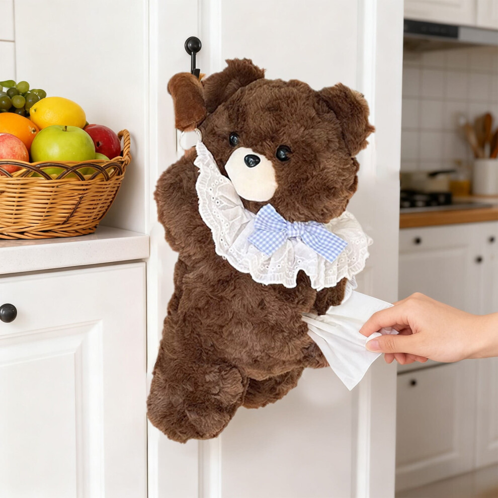 Plush Puppy Car Tissue Box Holder Â Cute Crawling Bear, Hanging Or Dashboard Use, Soft Vehicle Organizer, Compatible With Cars 9485826265252
