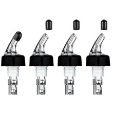 Automatic Measured Bottle Pourer Spout Liquor Pourers Bottle Jigger Quick Shot Spirit Measure, 1 oz/ 30 ml(Clear, Black,4 Pieces)