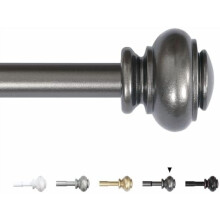 Tringle à rideaux télescopique réglable 3/4" (16,2-121,8"), robuste, finition étain avec supports et embouts classiques