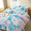 Σετ βελούδινου παπλώματος Tie Dye Blue, φουσκωτού τύπου, Queen Size – 3 τεμάχια 2