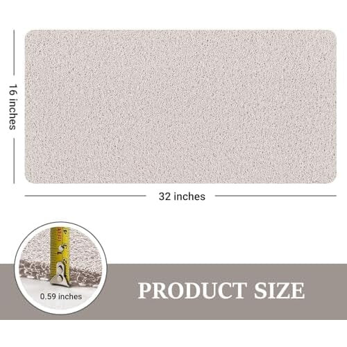 Douchemat, badmat, antislip, 32x16 inch, wit 1