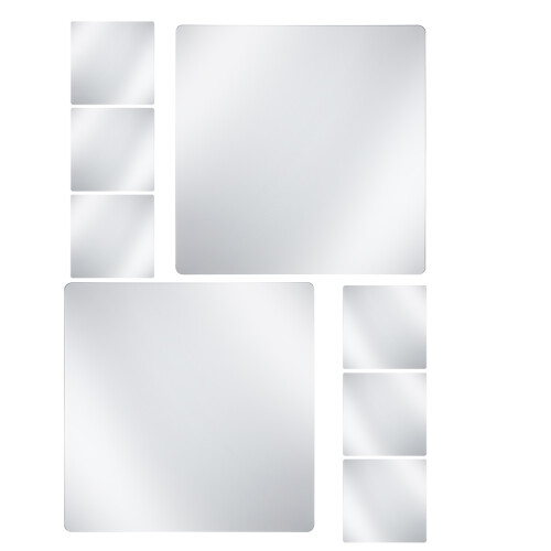 32Pcs Self Adhesive Acrylic Mirror Tiles for Wall Silver Decor 1