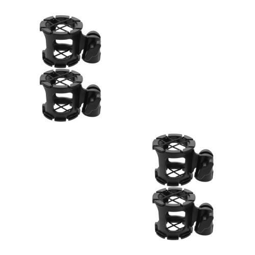 4Pcs Black Plastic Shock Mount Mic Holder Clamp for Studio Podcast 2