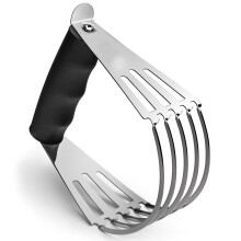 Stainless Steel Pastry Blender and Dough Cutter with Ergonomic Soft Grip for Uniform Dough Texture