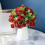 Bouquet de fleurs artificielles rouges 30 cm 1