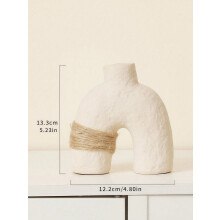 Große französische Vintage-Keramikvase, beige