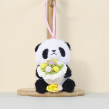 Abraçando rosas, pingente de panda, pedido de casamento, pelúcia de panda, boneca, pingente de boneca