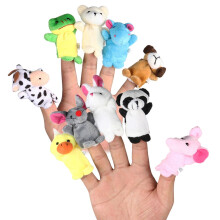 OUNONA LEORX 10 peças de fantoches de dedo de animais de desenho animado, bonecos, brinquedos (padrão aleatório)