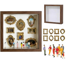DIY Mini Museum Silhouette Box – Shadow Box Frame Kit with Miniature Figurines, Custom Photo Display for Personalized Memory Decor