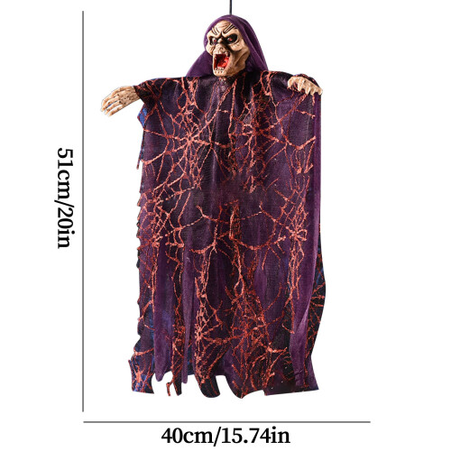 PRETXORVE Halloween Φωνητικός Έλεγχος Μάγισσας Κρεμαστό Φάντασμα που Εκπέμπει Φως 2