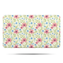 Pioneer Flower Floral badeværelsestæppe, skridsikker mikrofibermåtte med gummibagside, blød 43x76 cm bademåtte