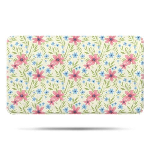 Χαλί μπάνιου Pioneer Flower Floral, αντιολισθητικό χαλάκι μικροϊνών με επένδυση από
