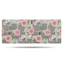 Pioneer Flower Floral badeværelsestæppe, skridsikker mikrofibermåtte med gummibagside, blød 61 x 150 cm, kompatibel med badeværelsesgulv,